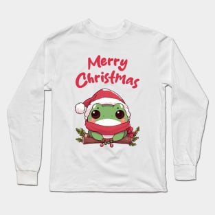 Merry Christmas Cute Frog Long Sleeve T-Shirt